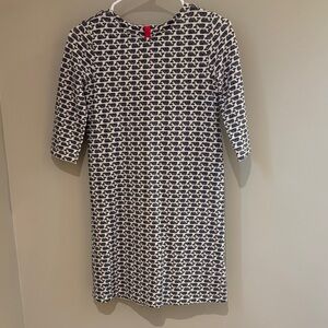 Vineyard Vines Whale Print Girls Cotton Dress - Navy and White Size M (10-12)